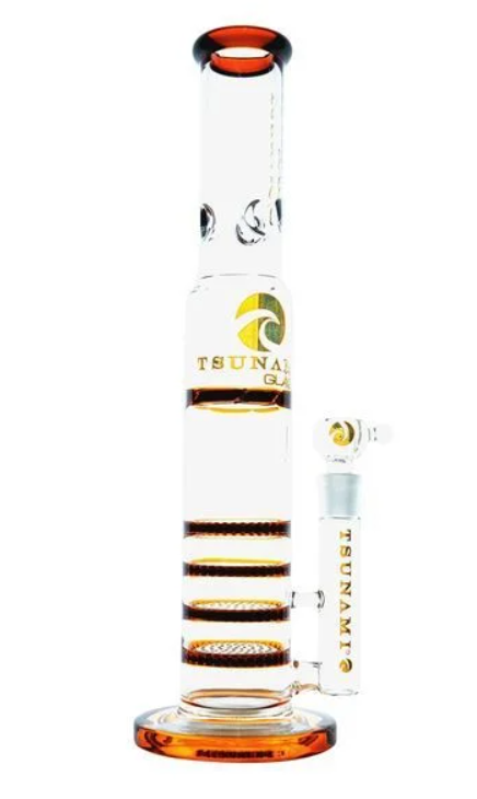 Triple Honeycomb Turbine Bong 18'' (Tsunami Glass)